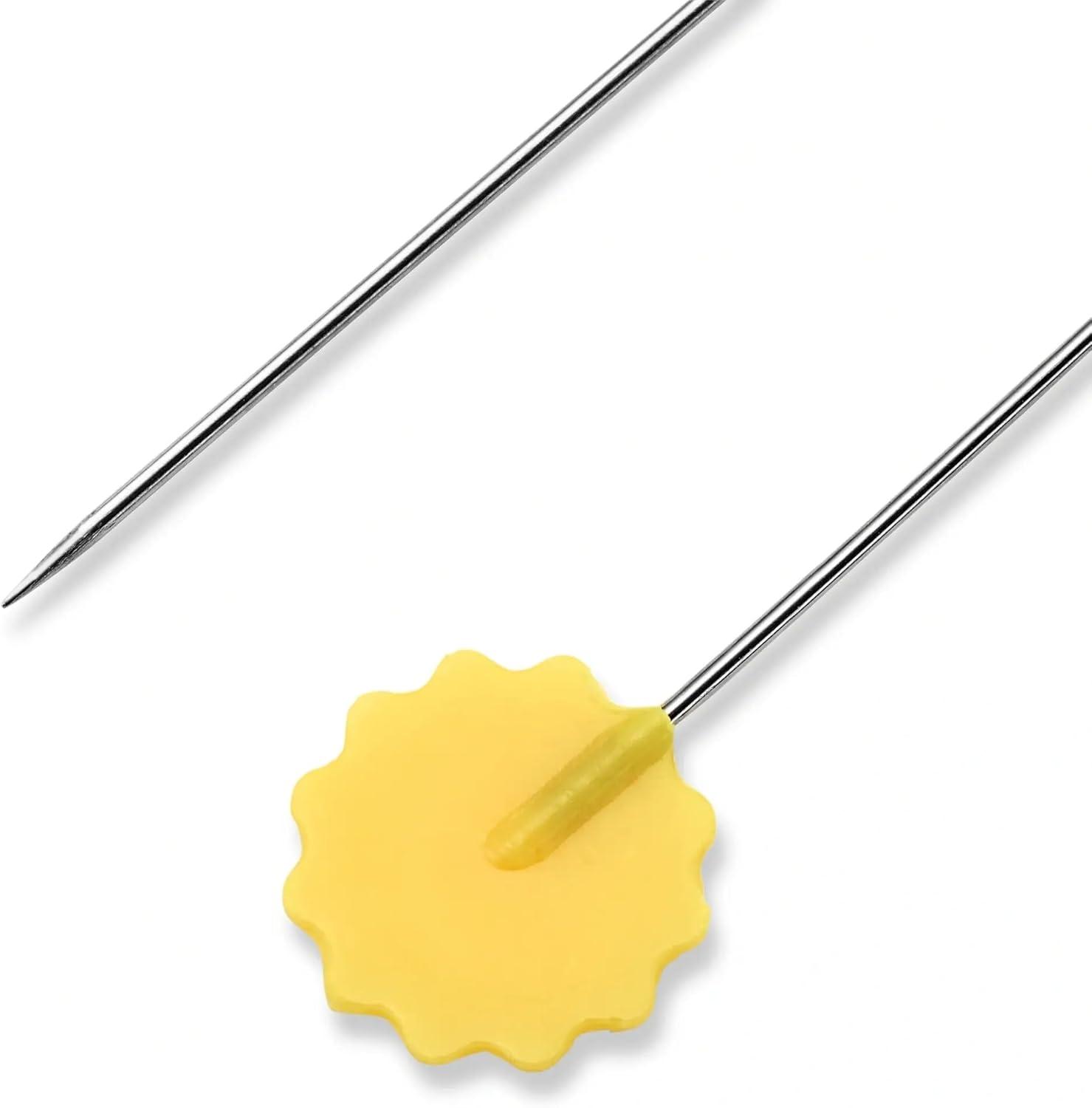 imagePrym 2 Flat Flower Head Pins Yellow 50 pcSilver