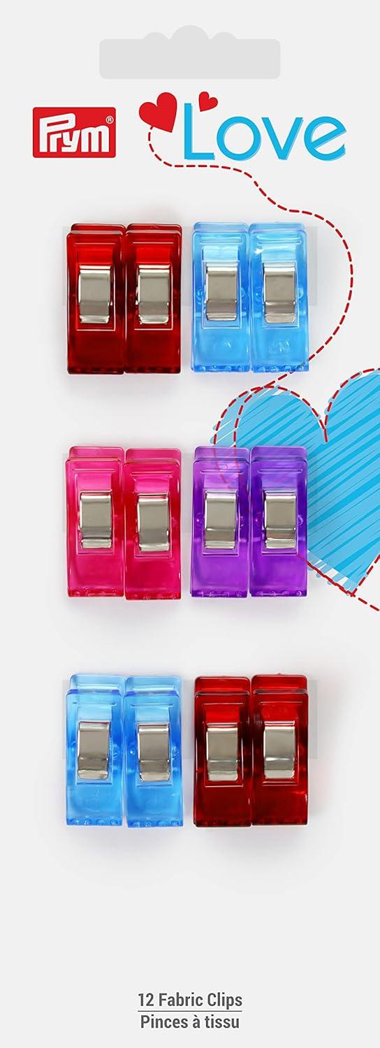 imagePrym Love 12 pc Small Fabric Clips Multicolor 12 Pack 60103