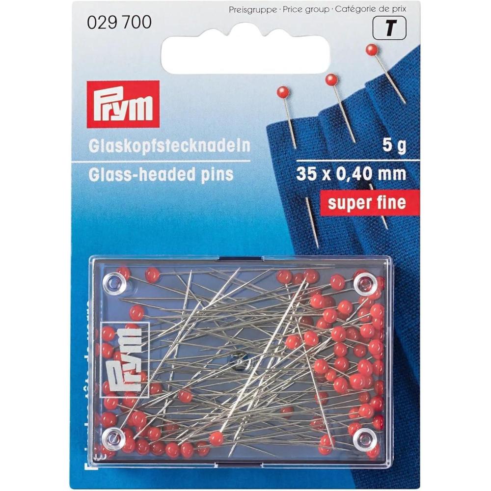 imagePrym 125 Glass Head Pins RedSilver