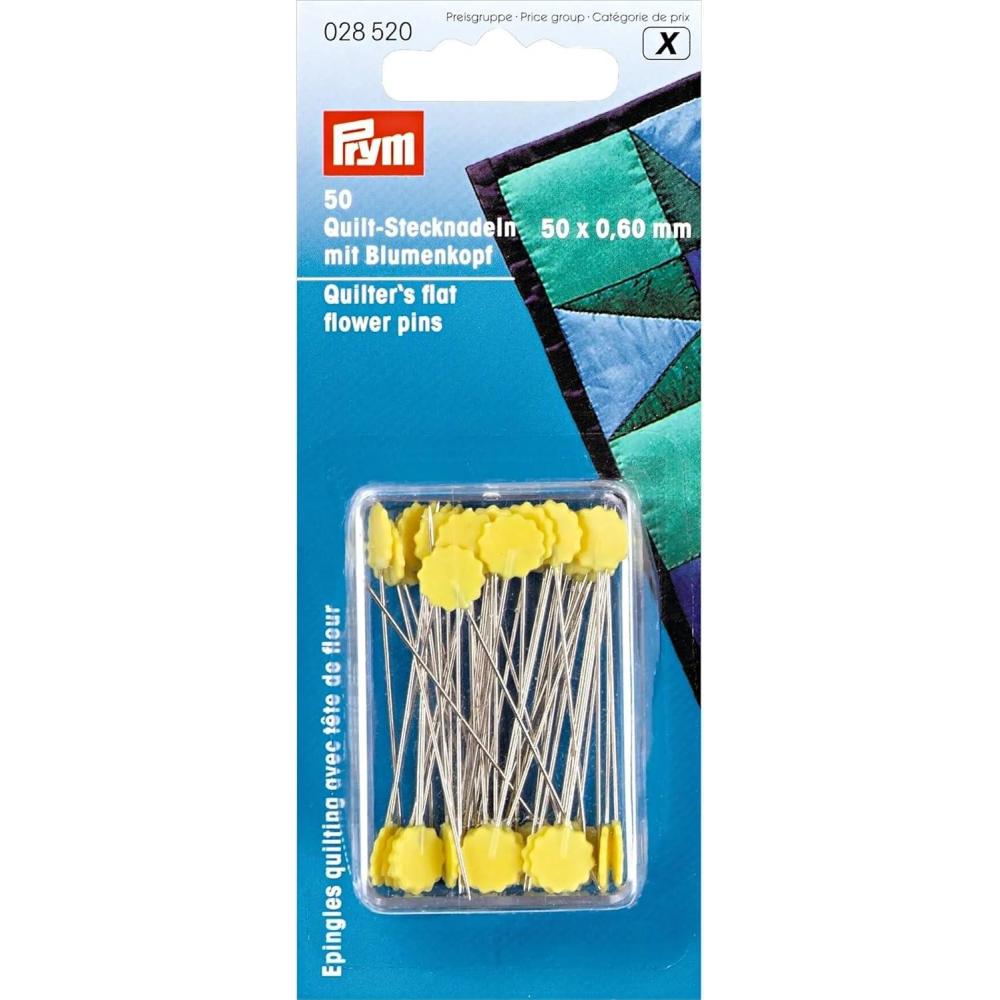 imagePrym 2 Flat Flower Head Pins Yellow 50 pcSilver