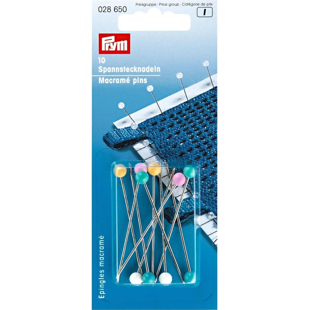 imagePrym 2 Long Macrame Pins Assorted 10 pc