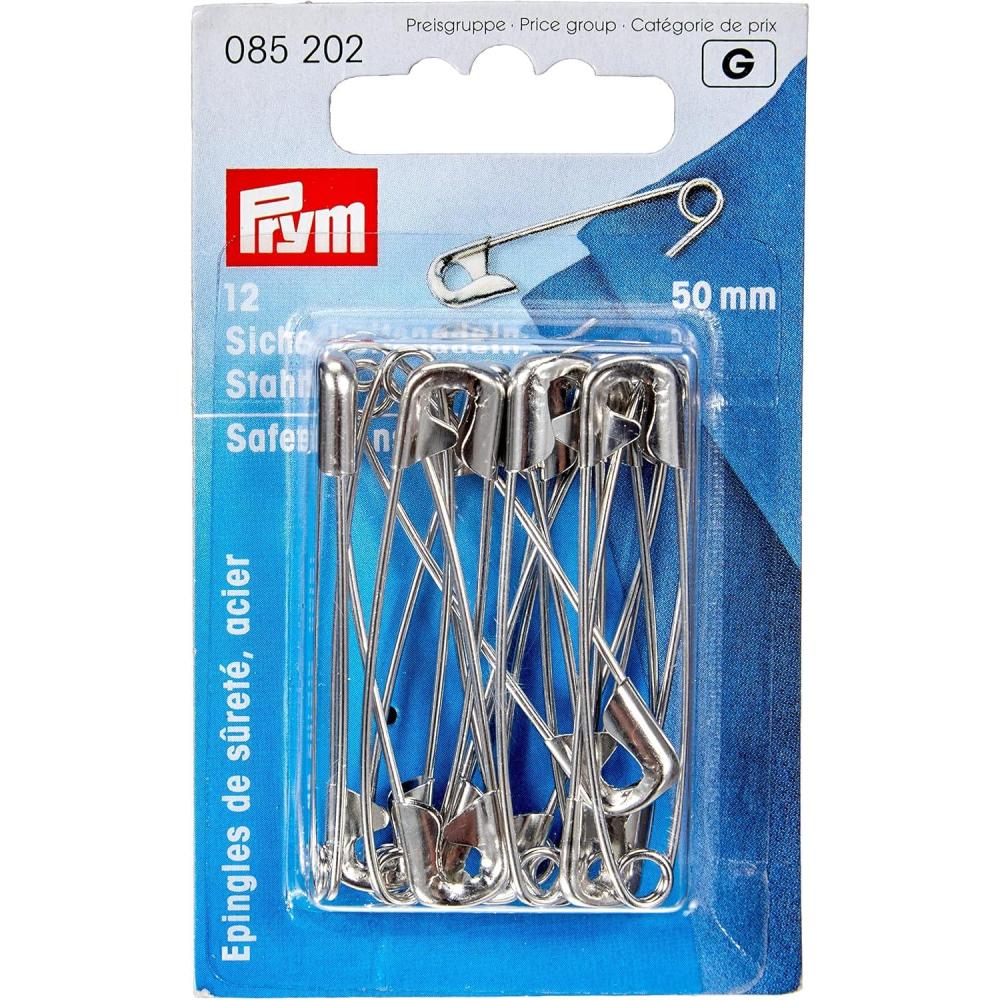 imagePrym 2 Safety Pins Silver 12 pc