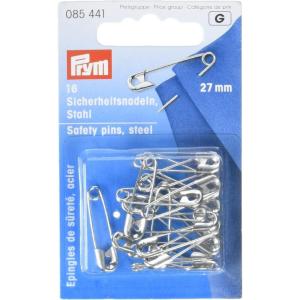 Prym Safety Pins, 27mm, Silver, 16 pc