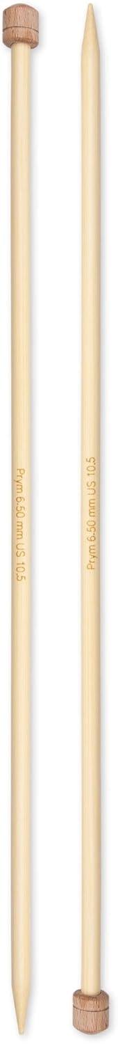 imagePrym 13 Single Point Knitting Needles Bamboo US 10 6mmUS 105 65 mm