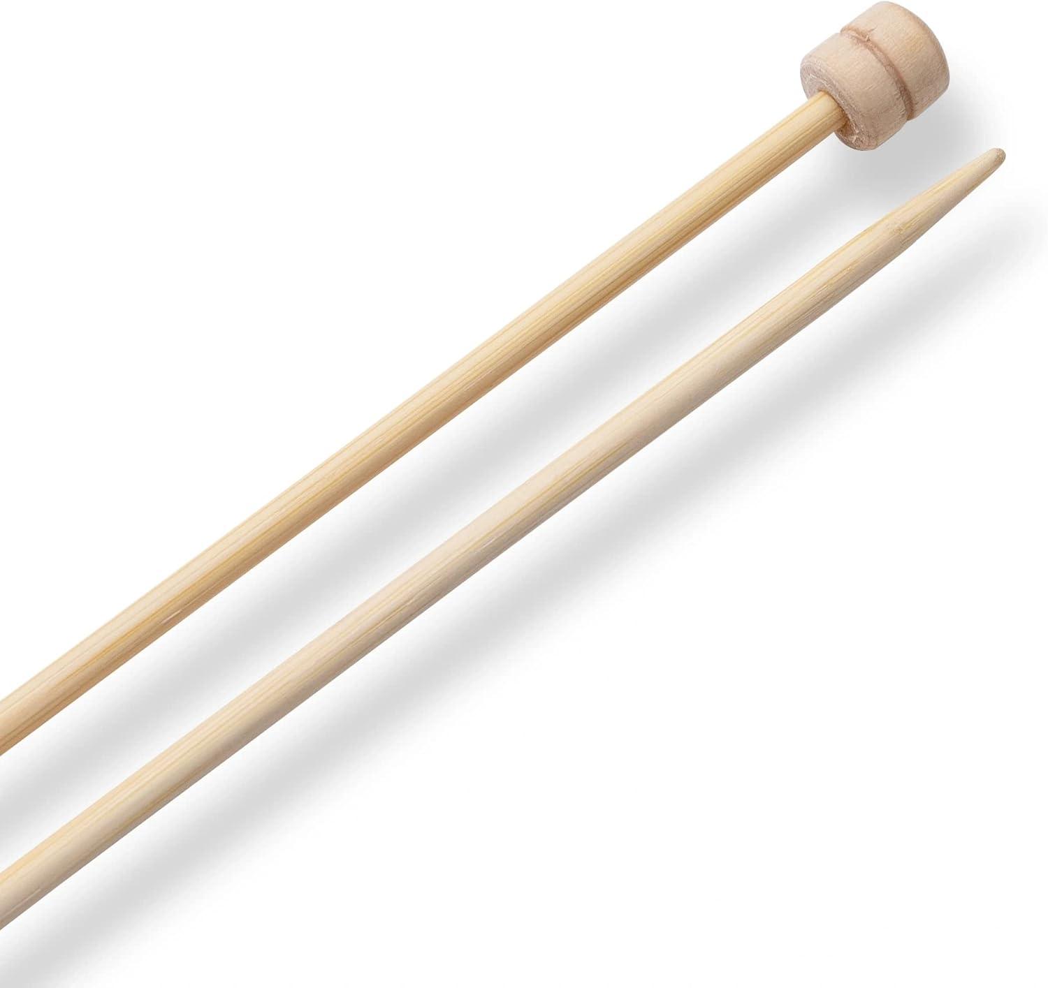 imagePrym 13 Single Point Knitting Needles Bamboo US 10 6mmUS 25 3 mm