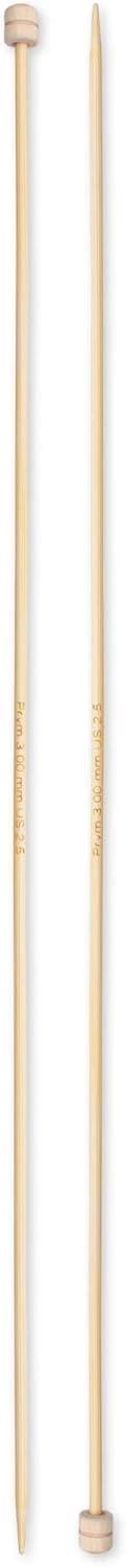 imagePrym 13 Single Point Knitting Needles Bamboo US 10 6mmUS 25 3 mm