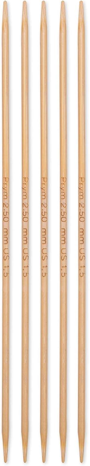 imagePrym 6 Double Point Knitting Needles Bamboo US 2 3mmUS 15 25 mm