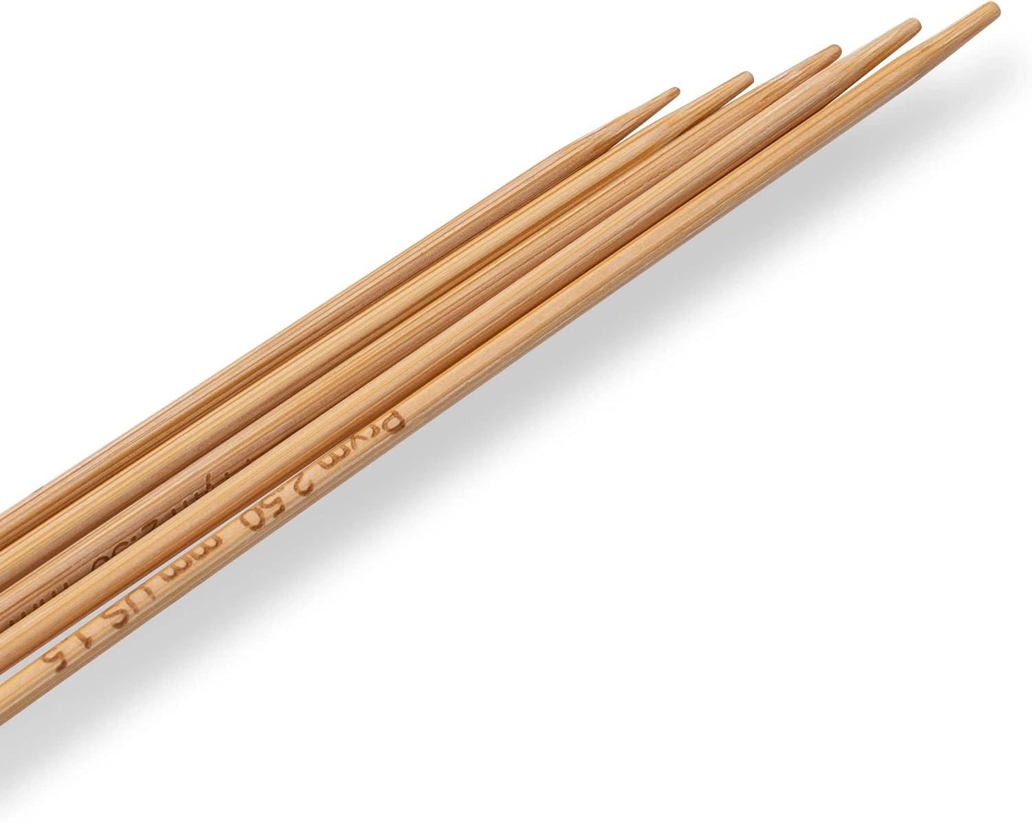 imagePrym 6 Double Point Knitting Needles Bamboo US 2 3mmUS 15 25 mm