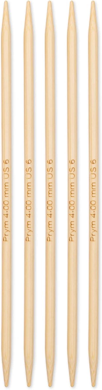 imagePrym 6 Double Point Knitting Needles Bamboo US 2 3mmUS 6 4 mm