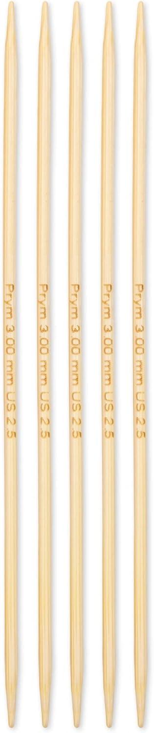 imagePrym 6 Double Point Knitting Needles Bamboo US 2 3mmUs 25 3 Mm