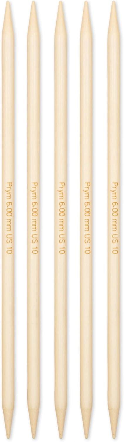 imagePrym 8 Double Point Knitting Needles Bamboo US 13 9mmUS 10 6 mm