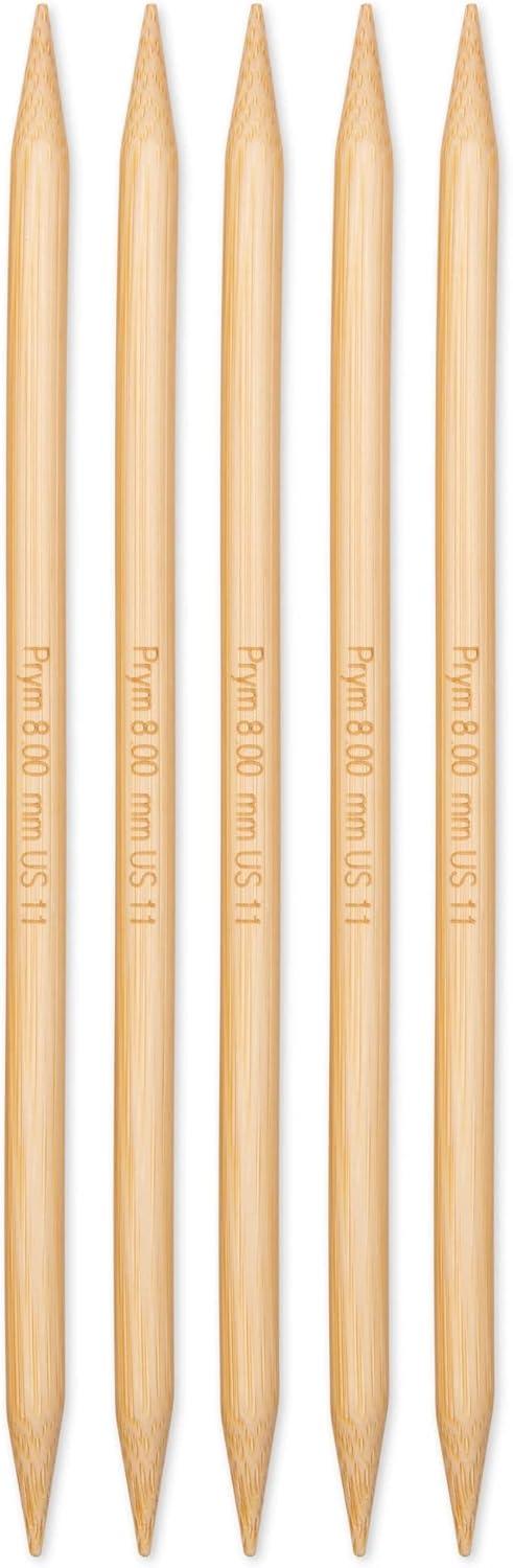 imagePrym 8 Double Point Knitting Needles Bamboo US 13 9mmUS 11 8 mm