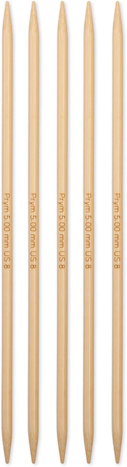 imagePrym 8 Double Point Knitting Needles Bamboo US 13 9mmUS 8 5 mm