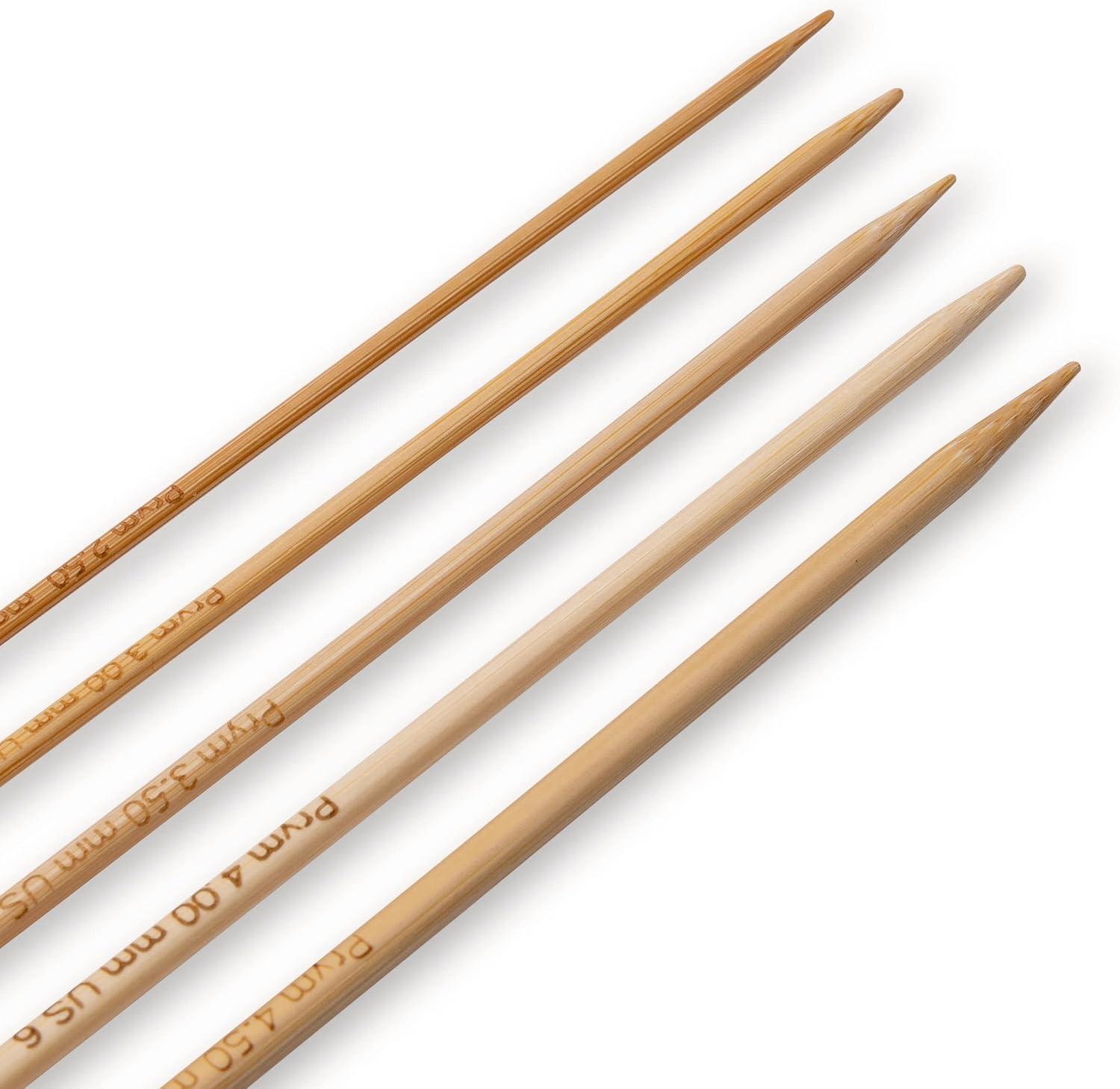 imagePrym 8 Double Point Knitting Needles Set Bamboo 2545mm