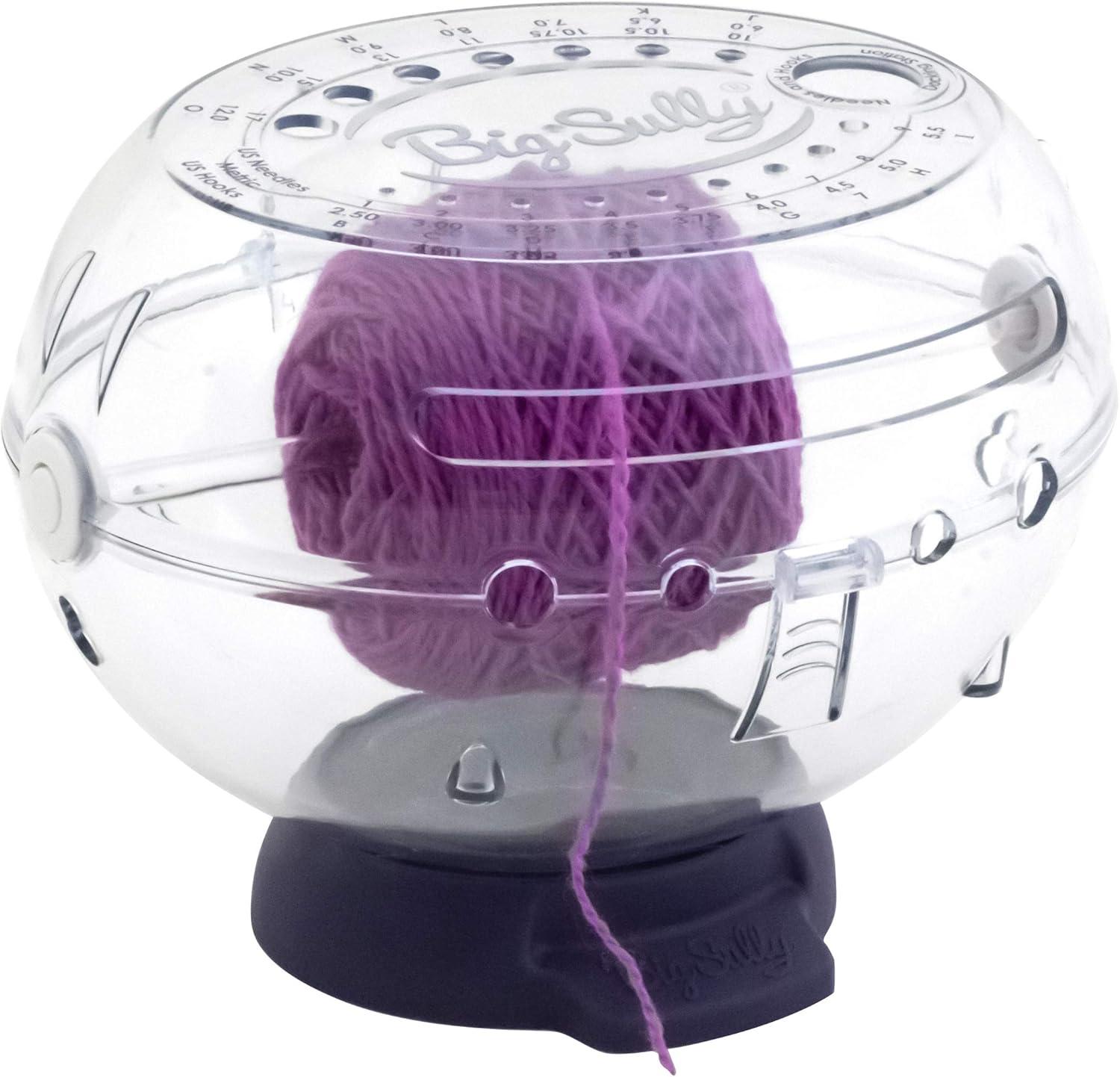 imagePrym Big Sully Travel Yarn Holder for Knitting amp Crochet Prevents Tangles with 6 Yarn Channels Needle Gauge Yarn Spindle NonSlip Base amp Hidden Storage