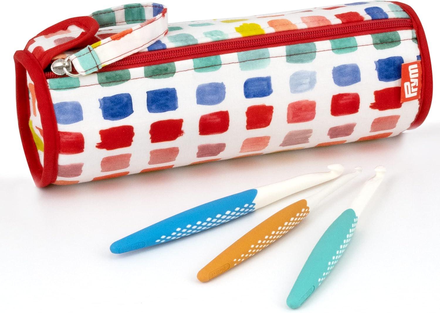 imagePrym Crochet Hook Roll amp Organizer Rainbow SpecksBag