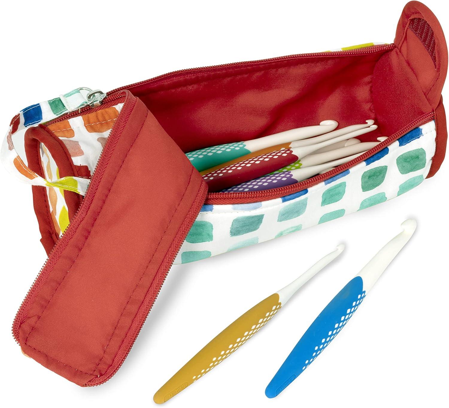 imagePrym Crochet Hook Roll amp Organizer Rainbow SpecksBag