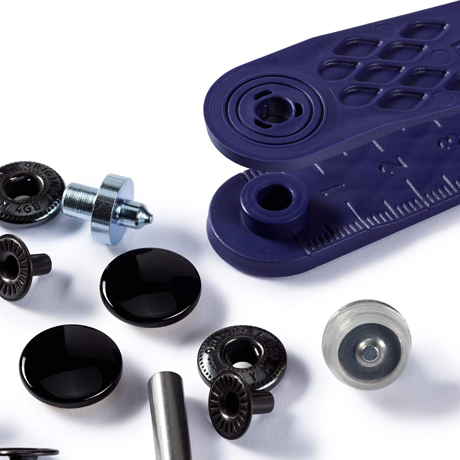 imagePrym NoSew Snap Press Fasteners with Tool for Anoraks and Parkas 15cm 15mm Silver 10 pcsBlack
