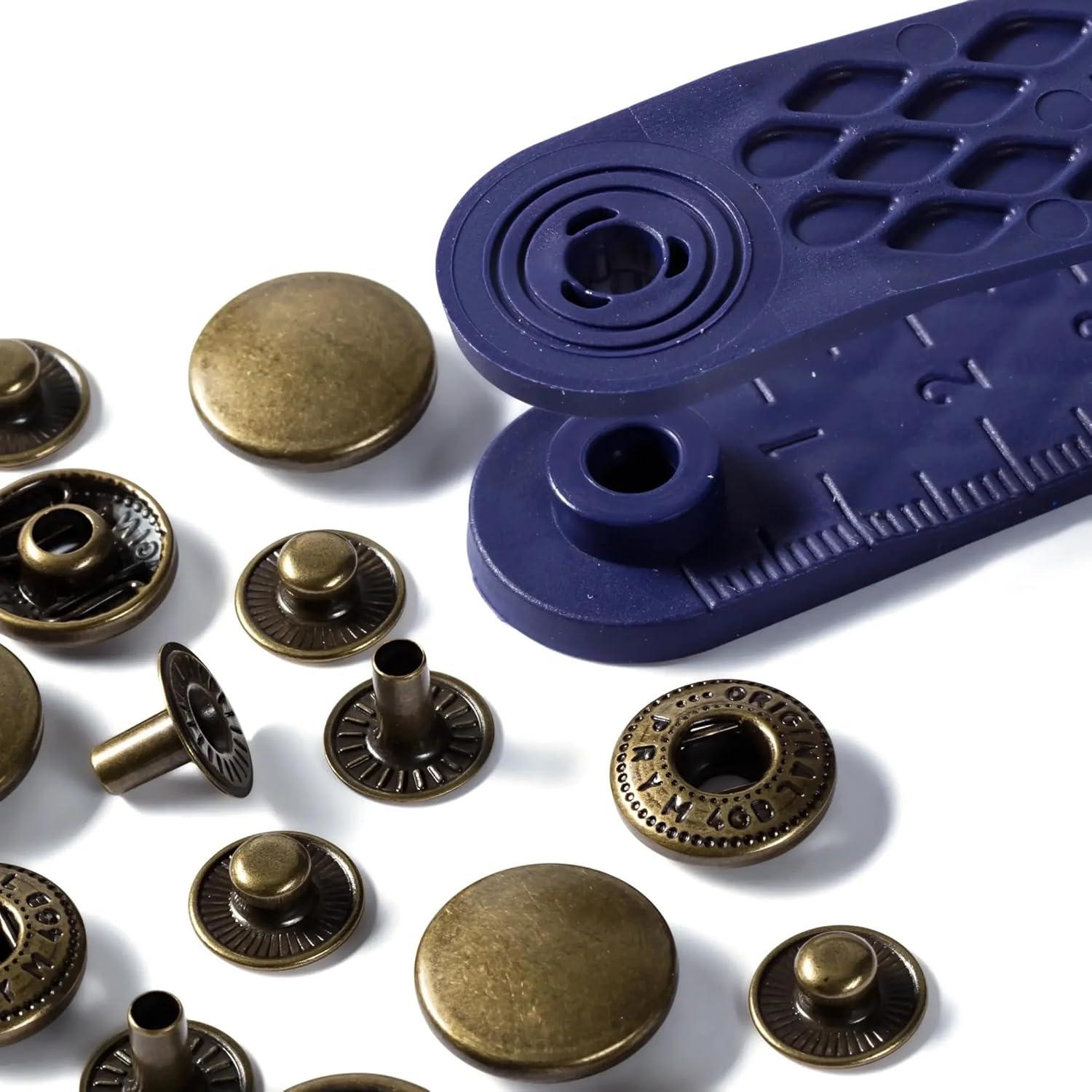 imagePrym Nonsew Fasteners Anorak Antique Brass 15 mm altmessing 10 Stck GoldGold