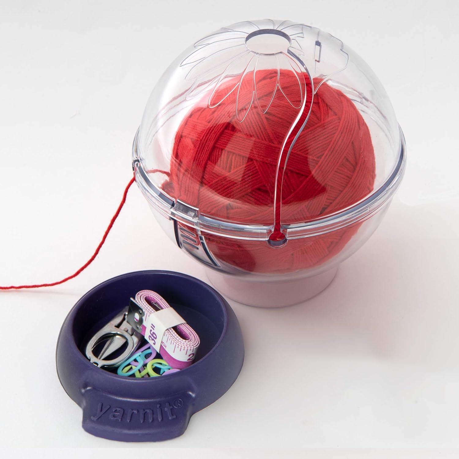 imagePrym Yarnit Travel Yarn Holder for Knitting amp Crochet Prevents Tangles with Two Yarn Channels Shoulder Strap NonSlip Base amp Hidden Storage