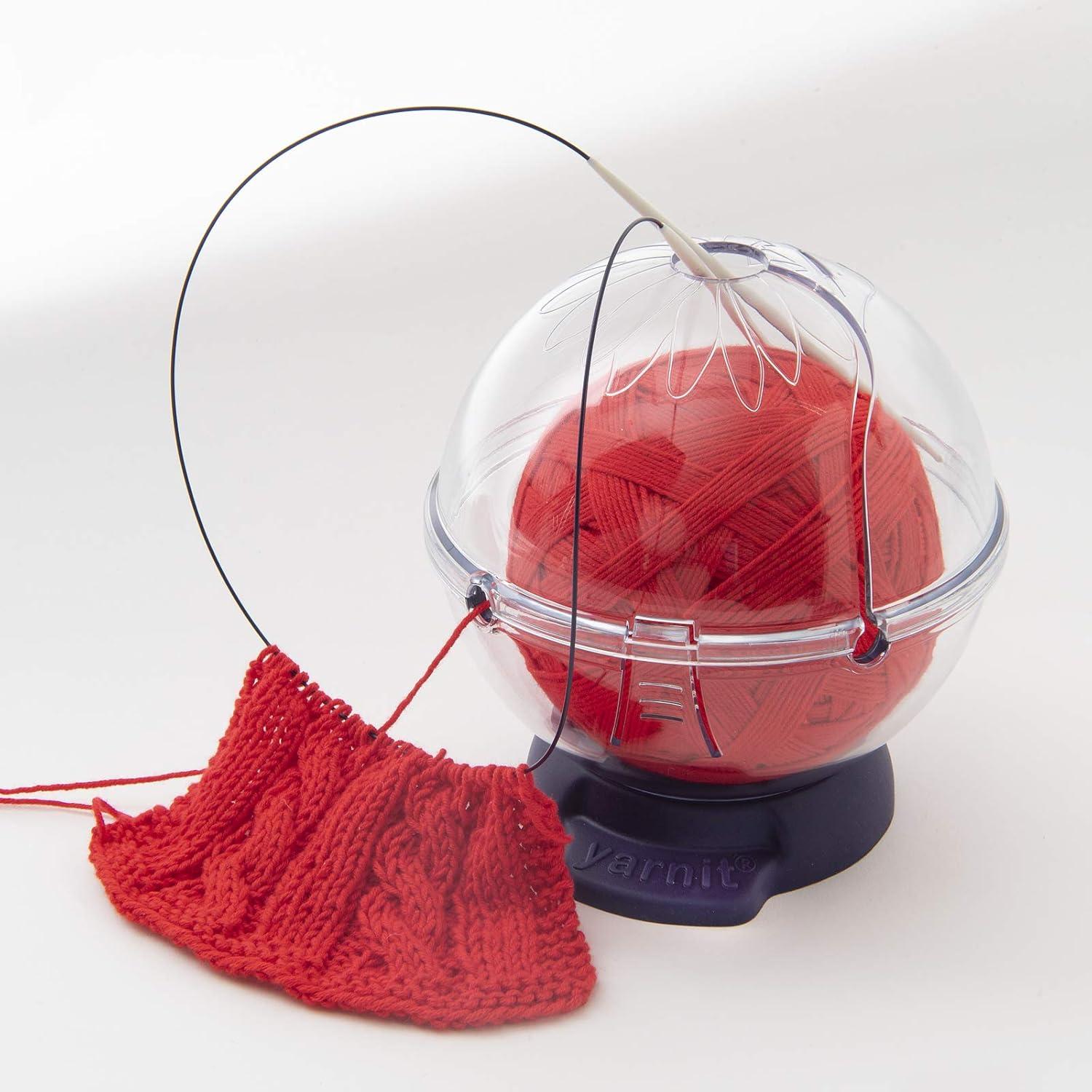 imagePrym Yarnit Travel Yarn Holder for Knitting amp Crochet Prevents Tangles with Two Yarn Channels Shoulder Strap NonSlip Base amp Hidden Storage