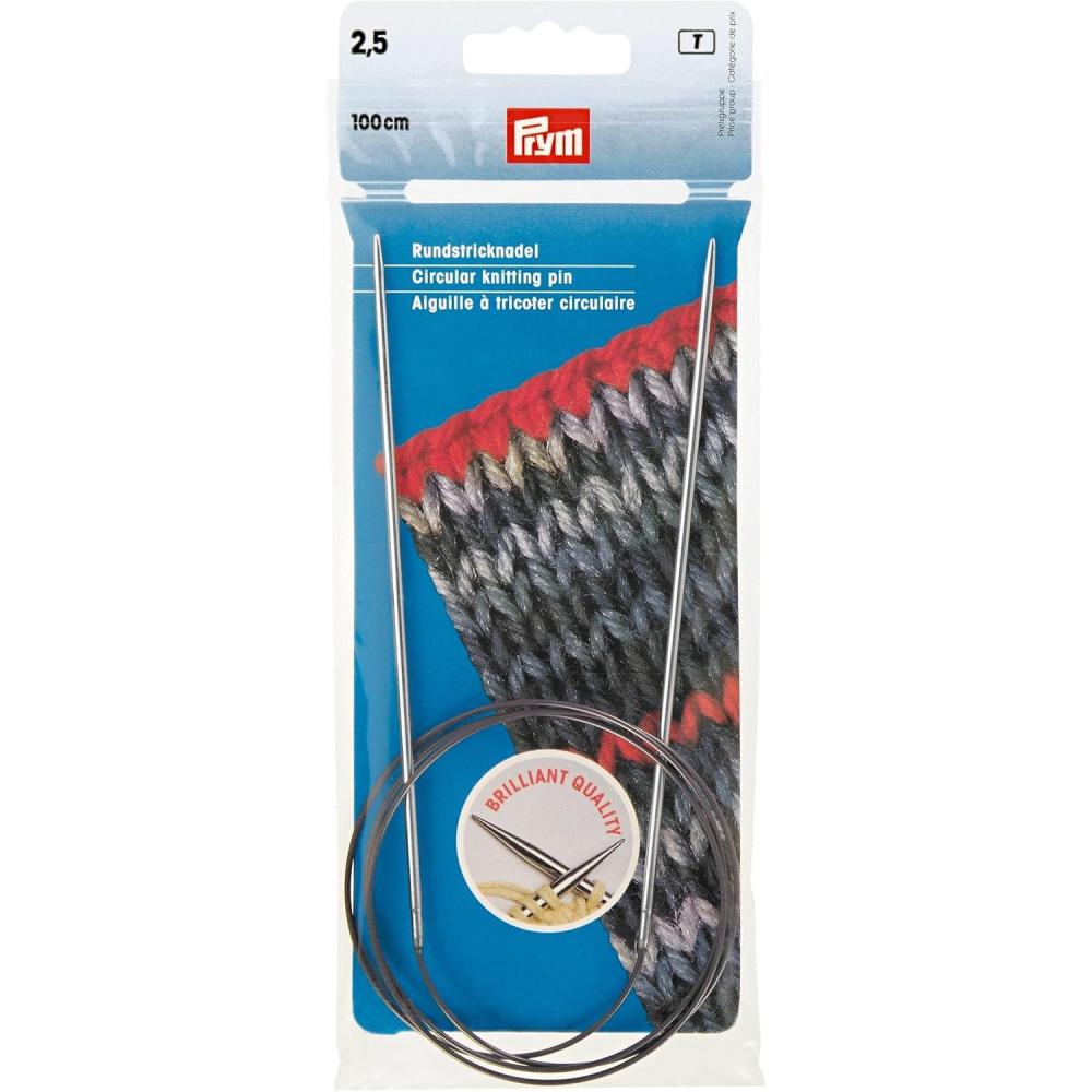 imagePrym 40 Circular Brass Knitting Needles 55mm25mm