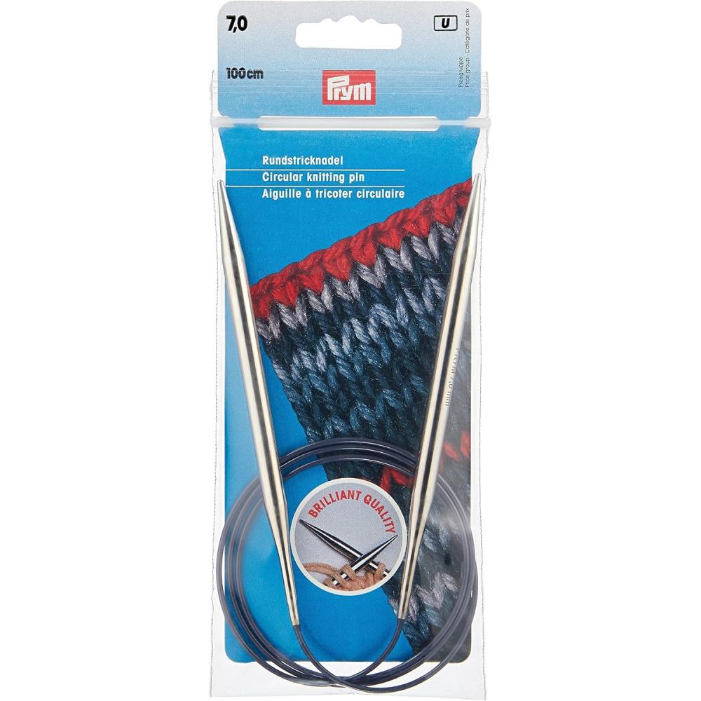 imagePrym 40 Circular Brass Knitting Needles 55mm7 mm