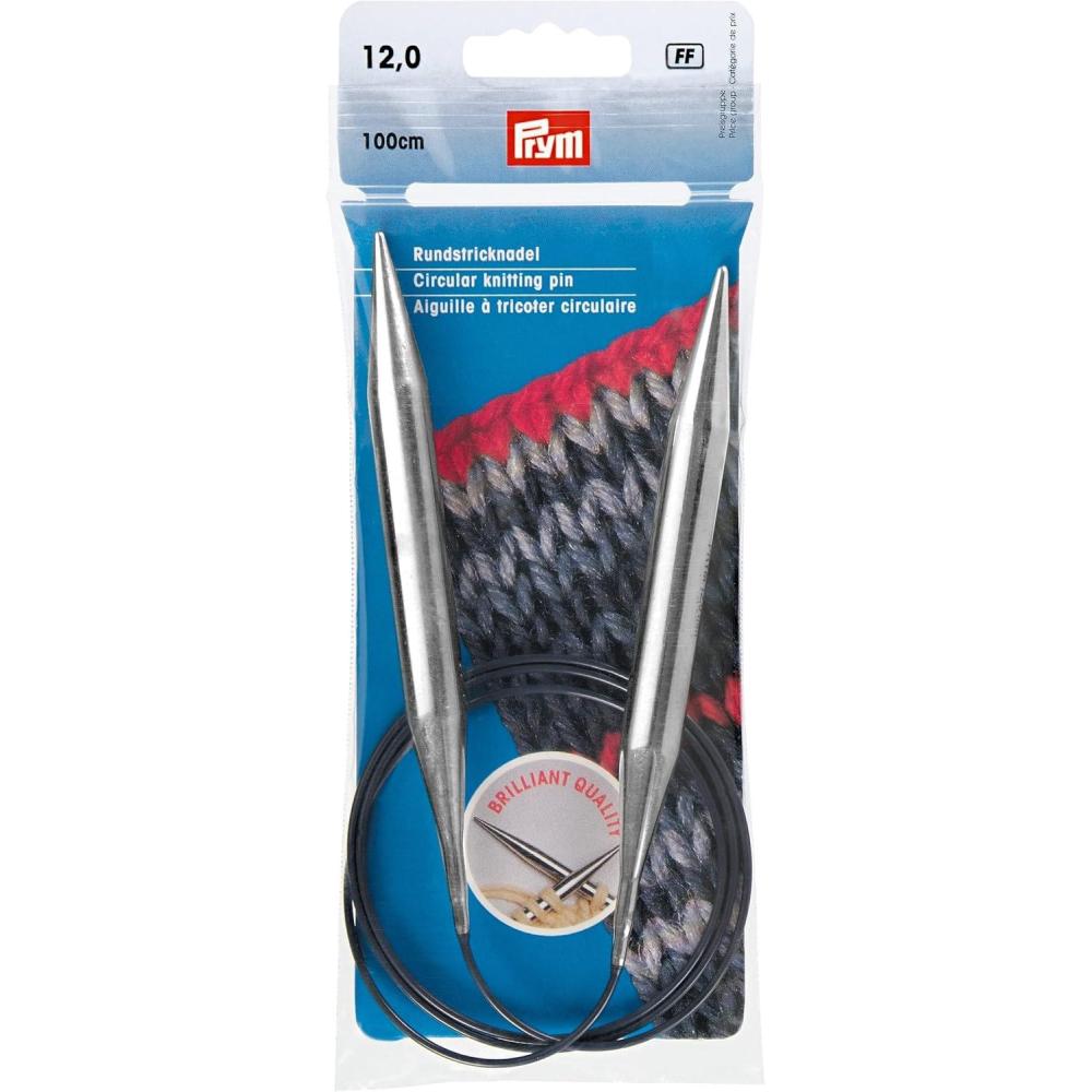 imagePrym 40 Circular Brass Knitting Needles 55mmUS 17 12 mm