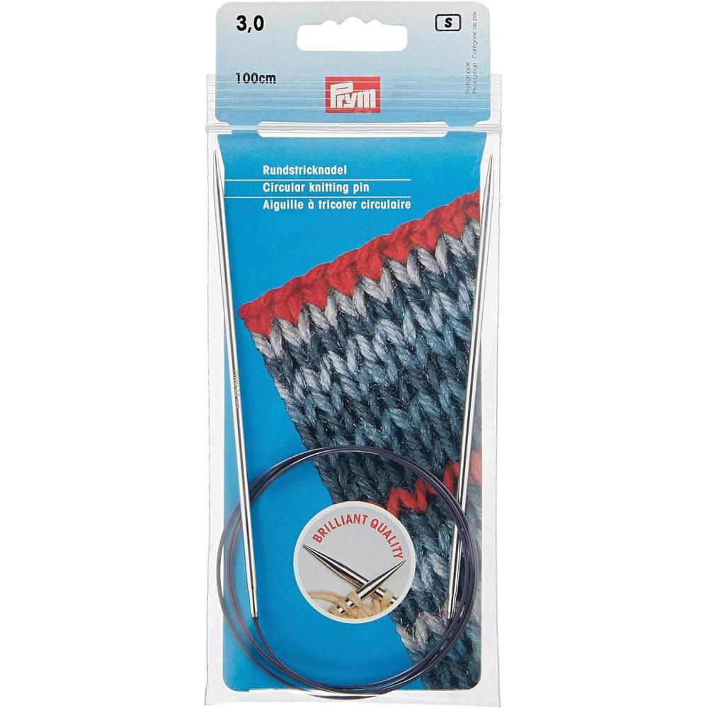 imagePrym 40 Circular Brass Knitting Needles 55mmUS 25 3 mm