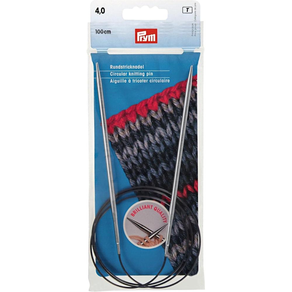 imagePrym 40 Circular Brass Knitting Needles 55mmUS 6 4 mm