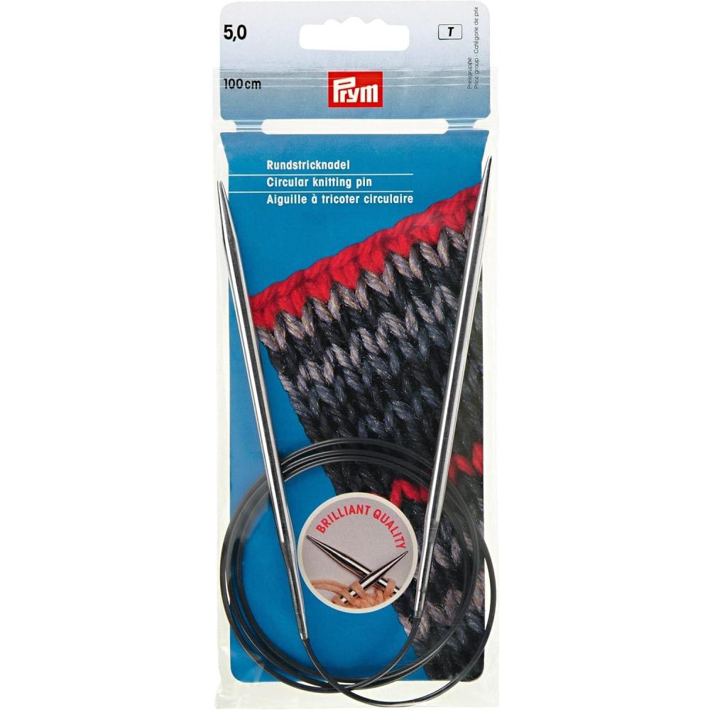 imagePrym 40 Circular Brass Knitting Needles 55mmUS 8 5 mm