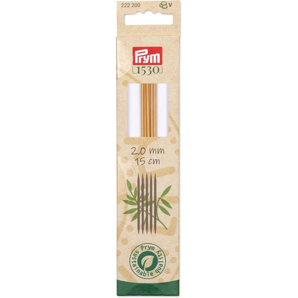 imagePrym 6 Double Point Knitting Needles Bamboo US 2 3mmUS 0 2 mm