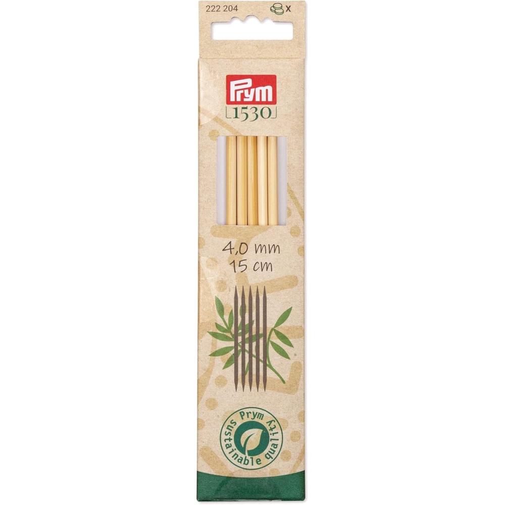 imagePrym 6 Double Point Knitting Needles Bamboo US 2 3mmUS 6 4 mm