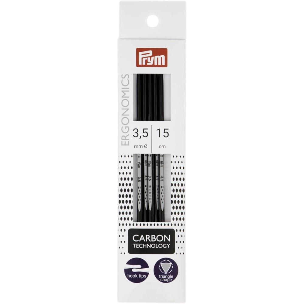 imagePrym 6 Ergonomic Double Point Knitting Needles Carbon US 0 2mmUS 4 35 mm