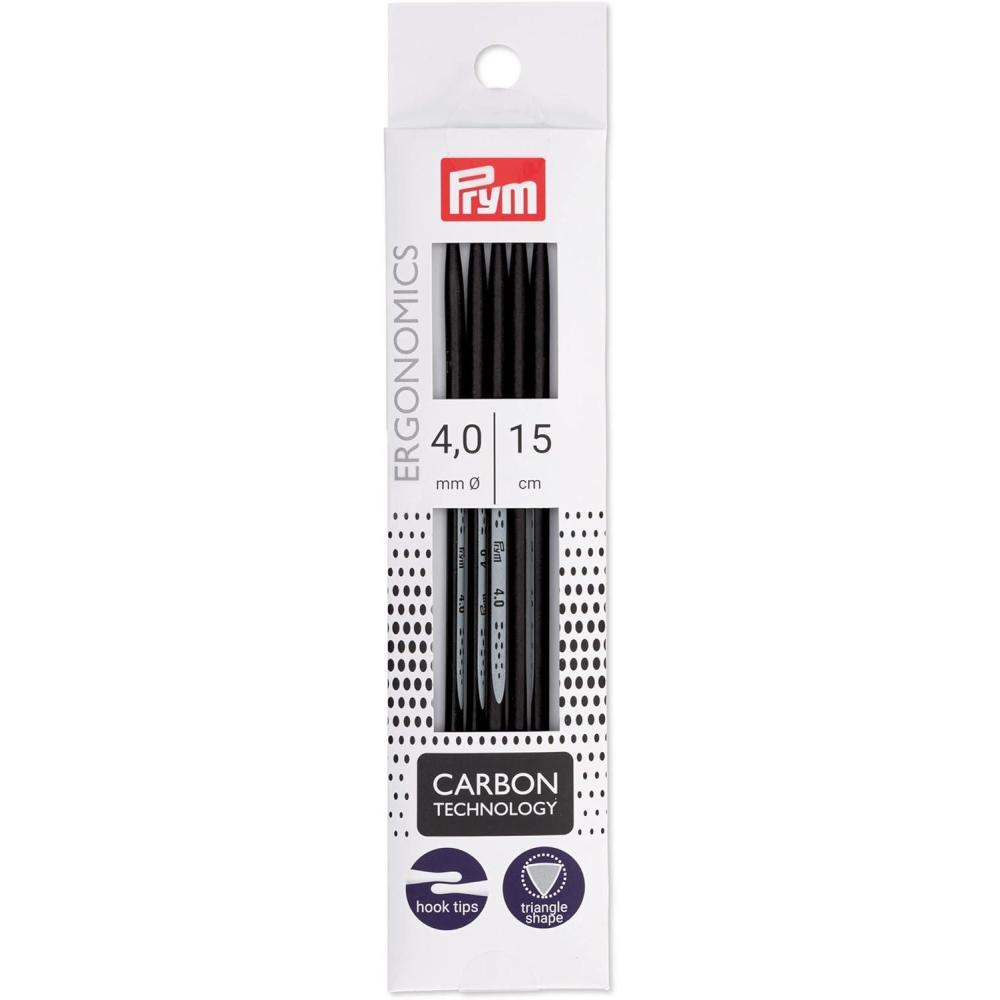 imagePrym 6 Ergonomic Double Point Knitting Needles Carbon US 0 2mmUS 6 4 mm