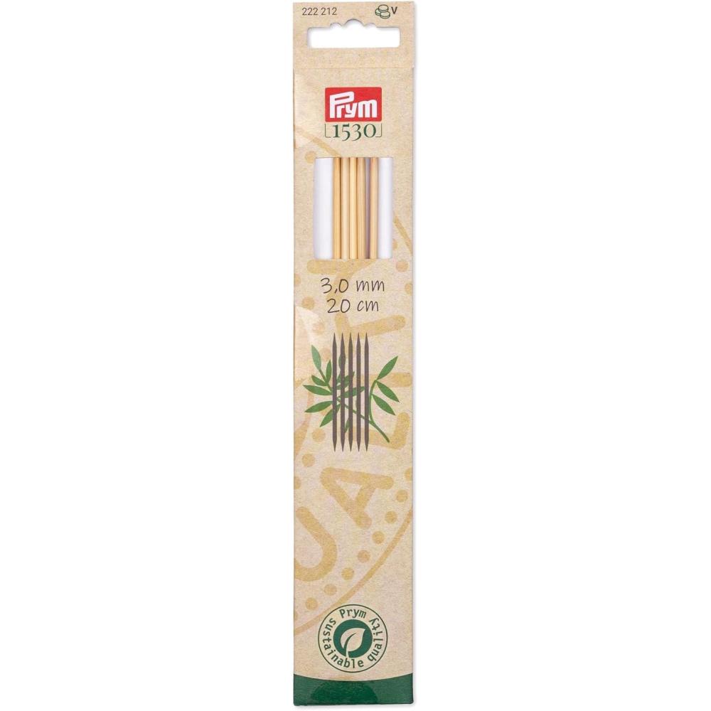 imagePrym 8 Double Point Knitting Needles Bamboo US 13 9mmUS 25 3 mm