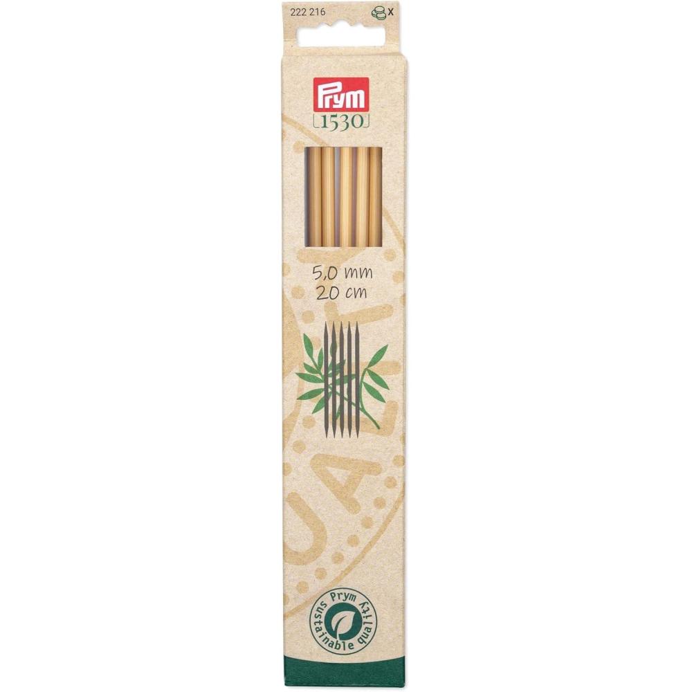 imagePrym 8 Double Point Knitting Needles Bamboo US 13 9mmUS 8 5 mm