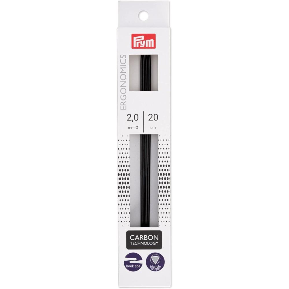 imagePrym 8 Ergonomic Double Point Knitting Needles Carbon US 6 40mmUS 0 2 mm