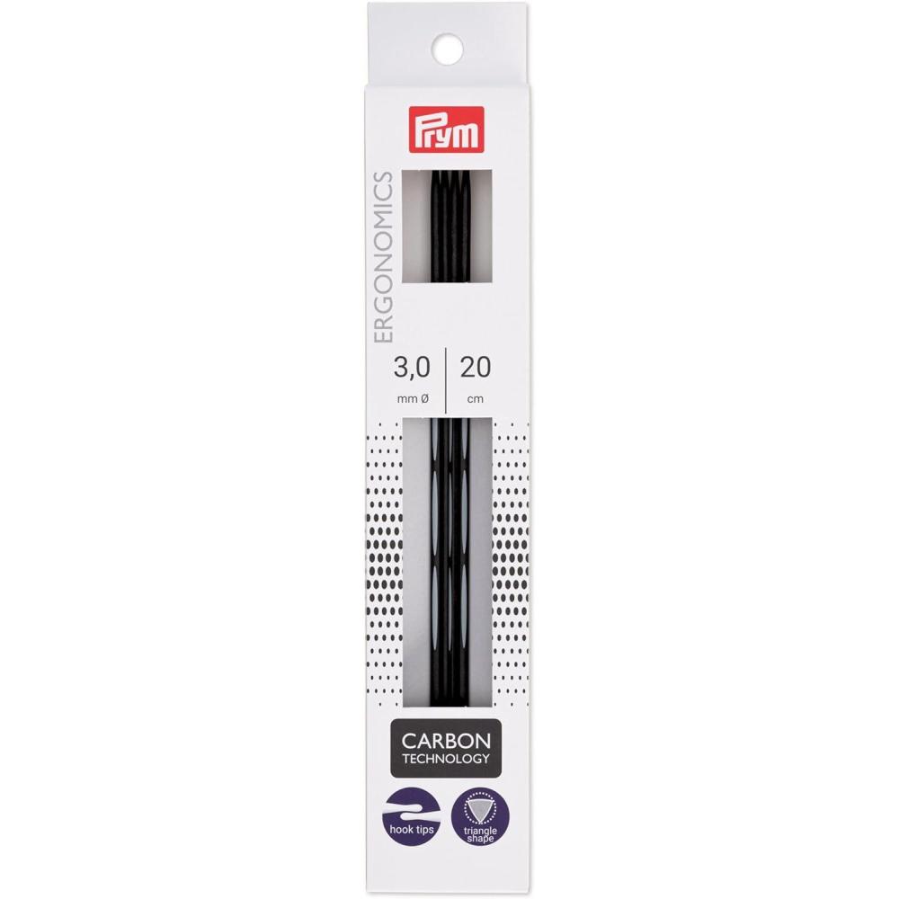 imagePrym 8 Ergonomic Double Point Knitting Needles Carbon US 6 40mmUS 25 3 mm