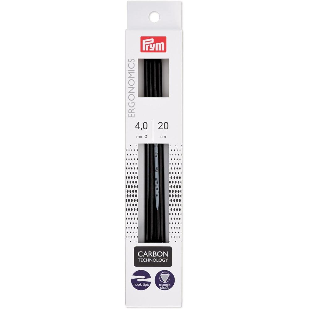 imagePrym 8 Ergonomic Double Point Knitting Needles Carbon US 6 40mmUS 6 4 mm
