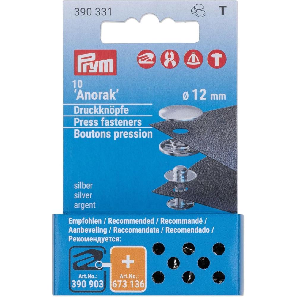 imagePrym Anorak 12 mm Refill Silver 10pc12 mm silberfarbig 10 Stck