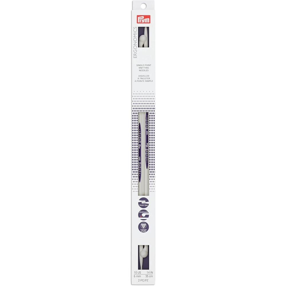 imagePrym Ergonomics 14Inch SinglePoint Knitting Needle Size 4 2PackUS 10 6 mm