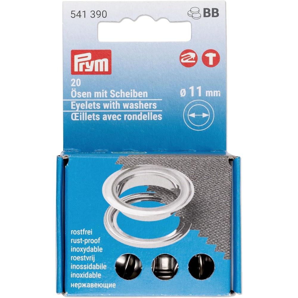 imagePrym Eyelets with washers 11 mm Refill Silver 20pc