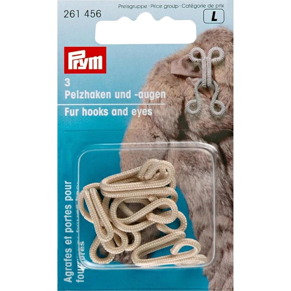 imagePrym Fur Hooks amp Eyes Light Beige 3 PCBeige