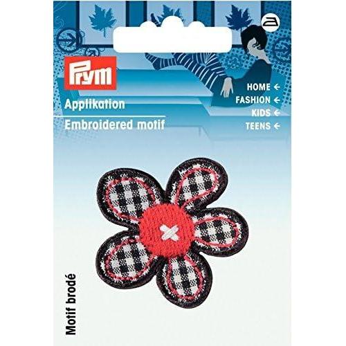 imagePrym Iron On Embroidered Motif Applique Chequered Flower Each