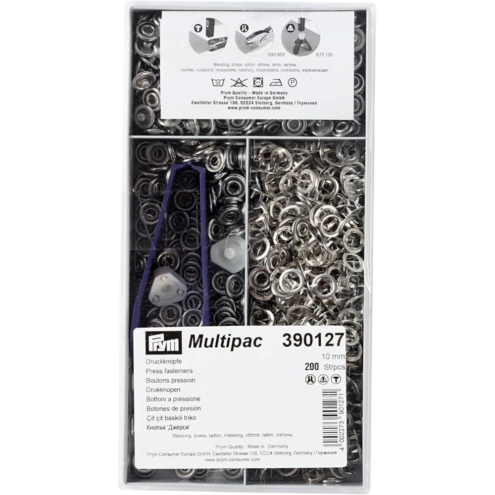 imagePrym JERSEY 10 mm refill silver 200pc10 Mm Silberfarbig 200 Stck