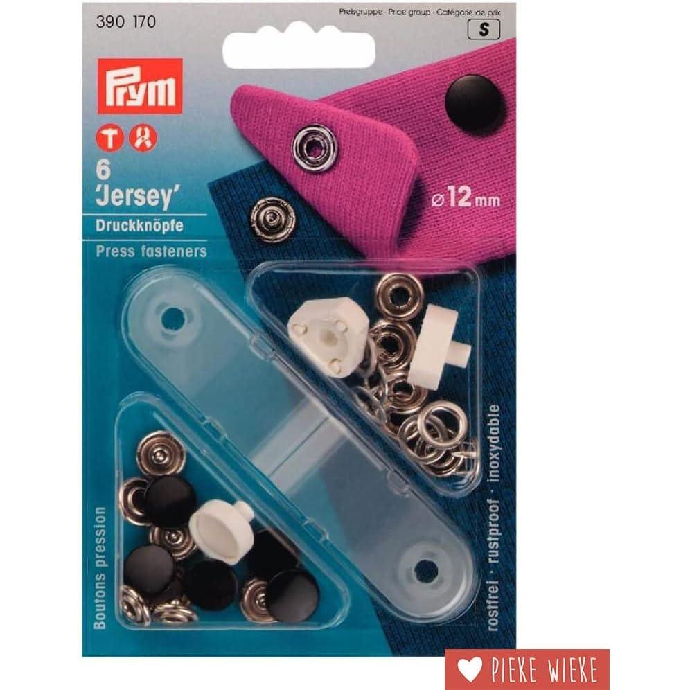 imagePrym JERSEY 10 mm refill silver 200pc12 Mm Schwarz 6 Stck
