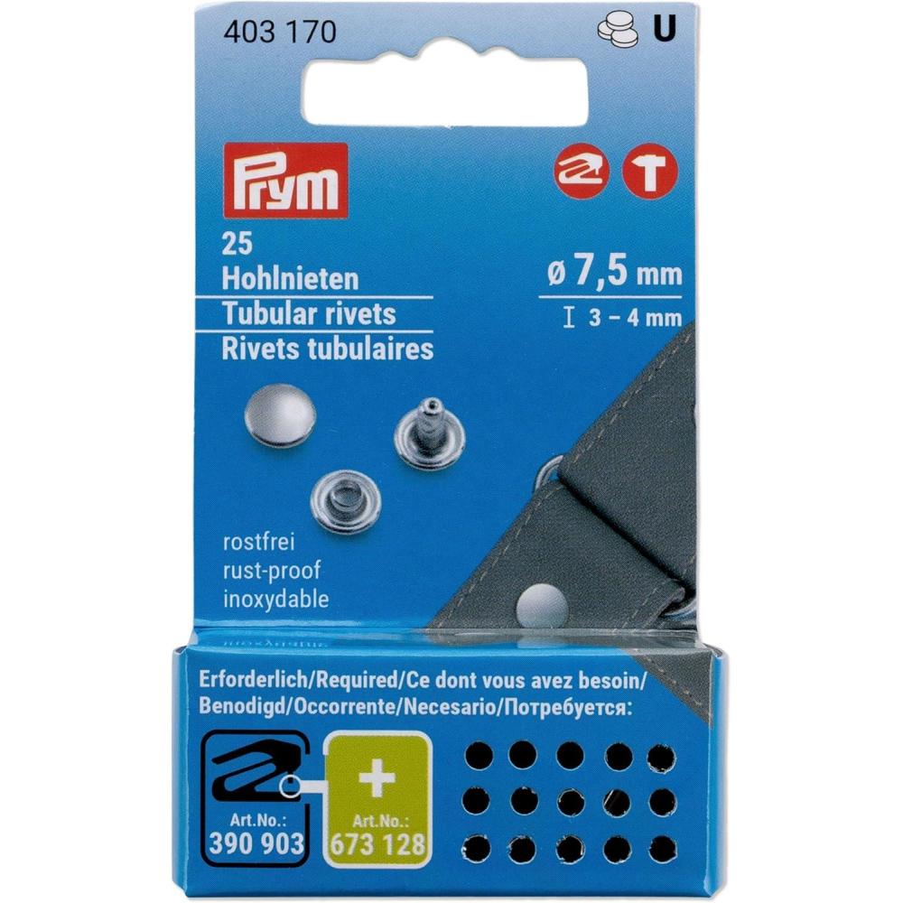 imagePrym Rivets Tubular 75 mm 34 mm Refill Silver 25pc