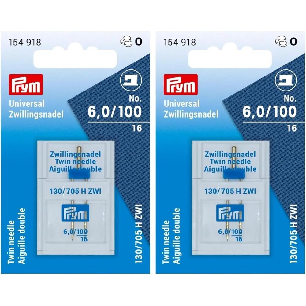 imagePrym Schmetz Double Sewing Machine Needle Universal 130705 10060 mm Silver Colour NoNo 100 Pack of 2