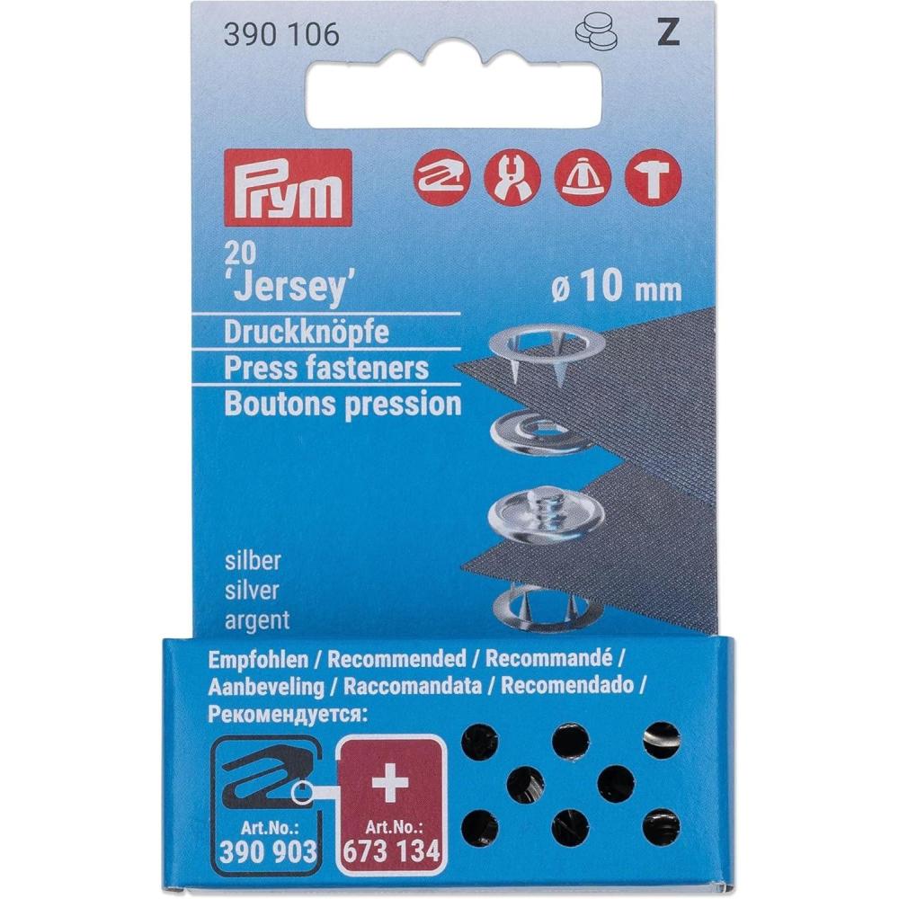 imagePrym Vario Creative Jersey Fasteners 140 x 67 x 20 cm Silver 20 Count140 x 67 x 20 cm